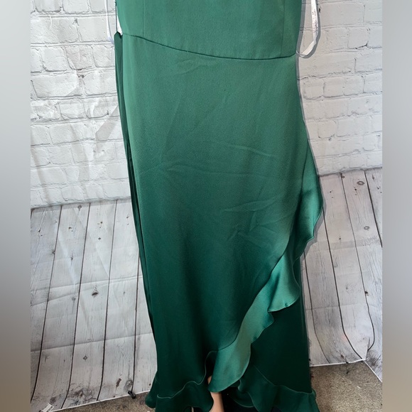 Celebrate DB Studio dark green long ruffled dress size 16 - Picture 3 of 13